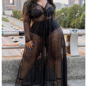 PLUS SIZE sheer sequin dress